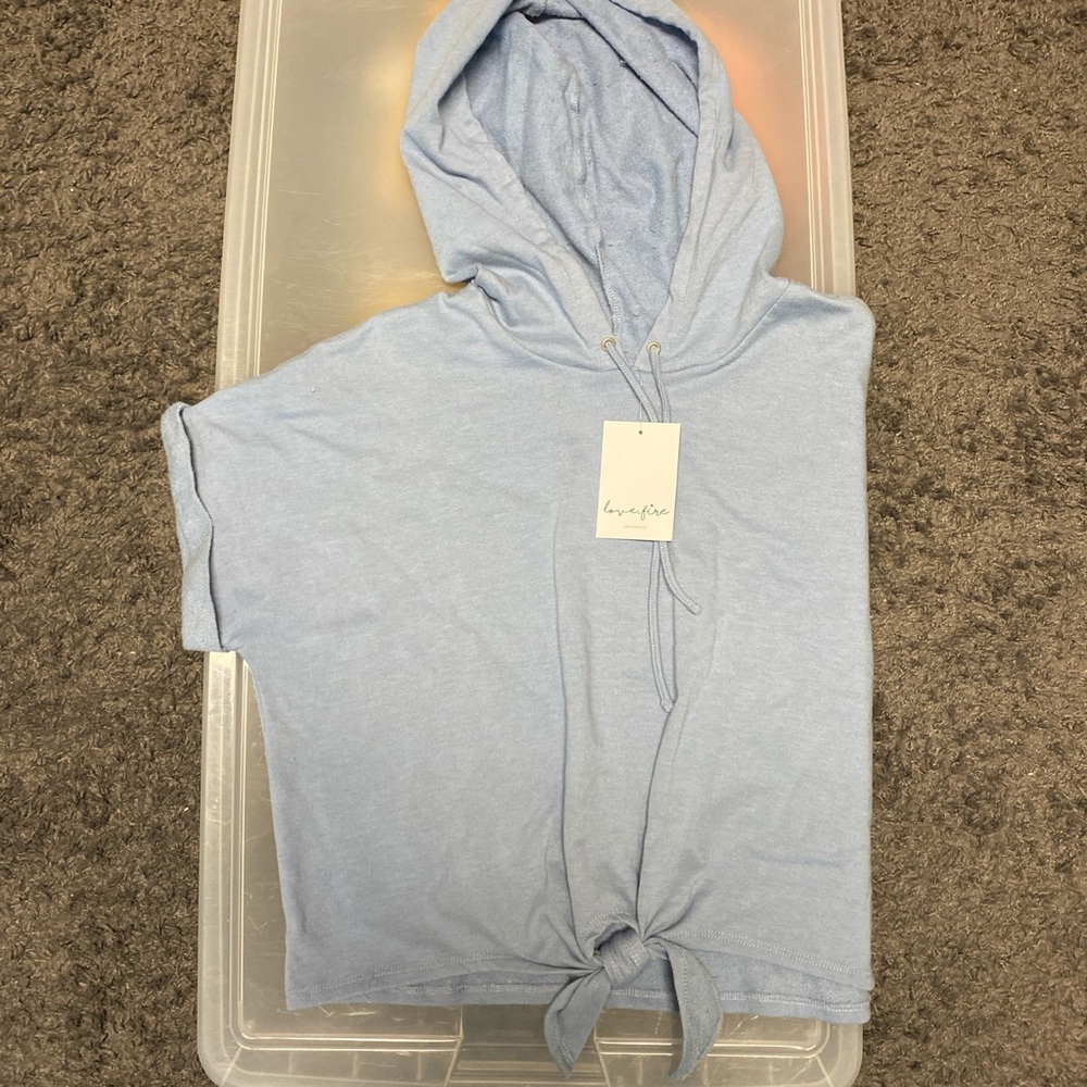 Light Blue crop hoodie